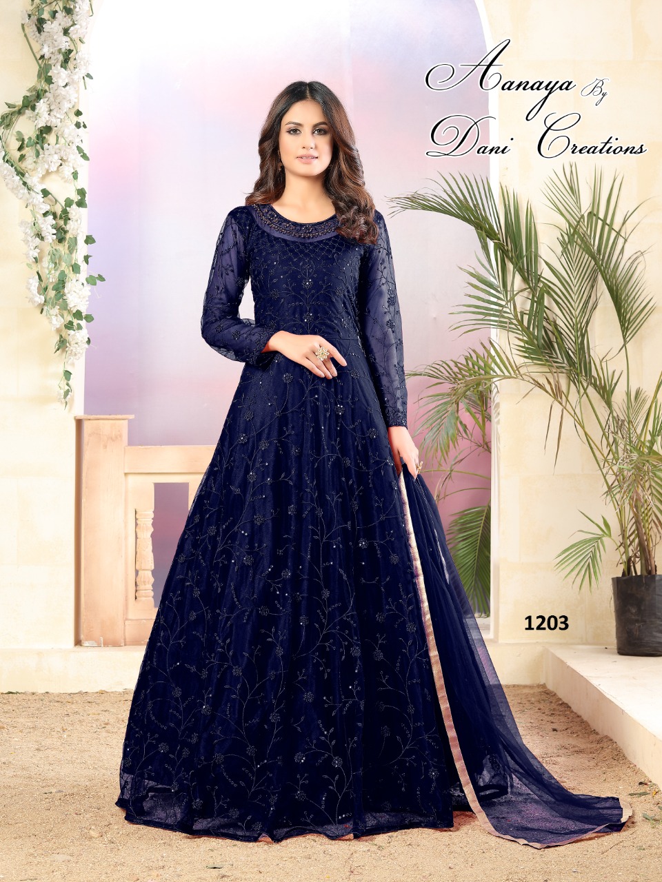 dani Aanaya 1200 Series Vol 112 net heavy Thread regal look salwar suit catalog