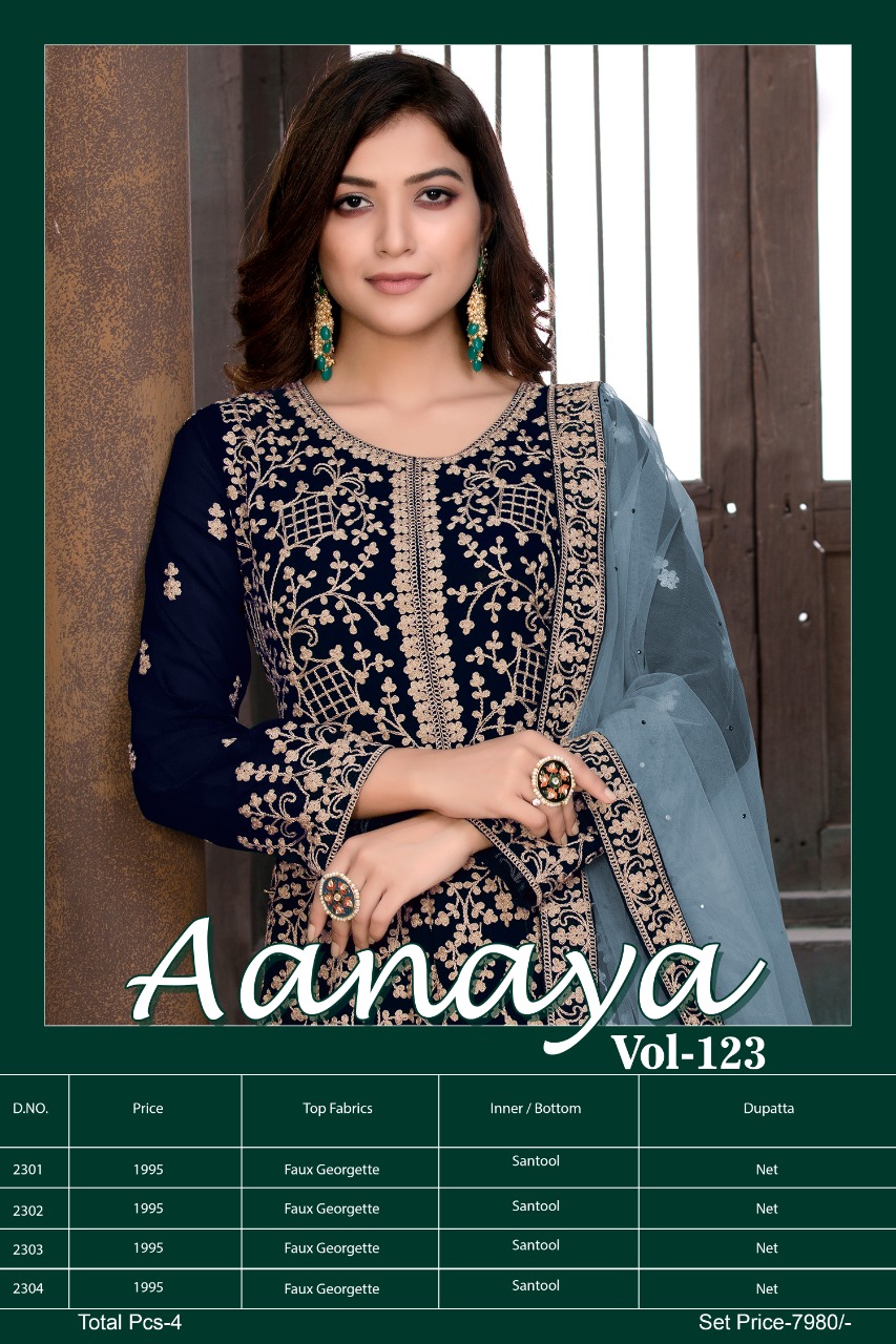 dani aanaya 2300 series faux georgette elegant look salwar suit catalog