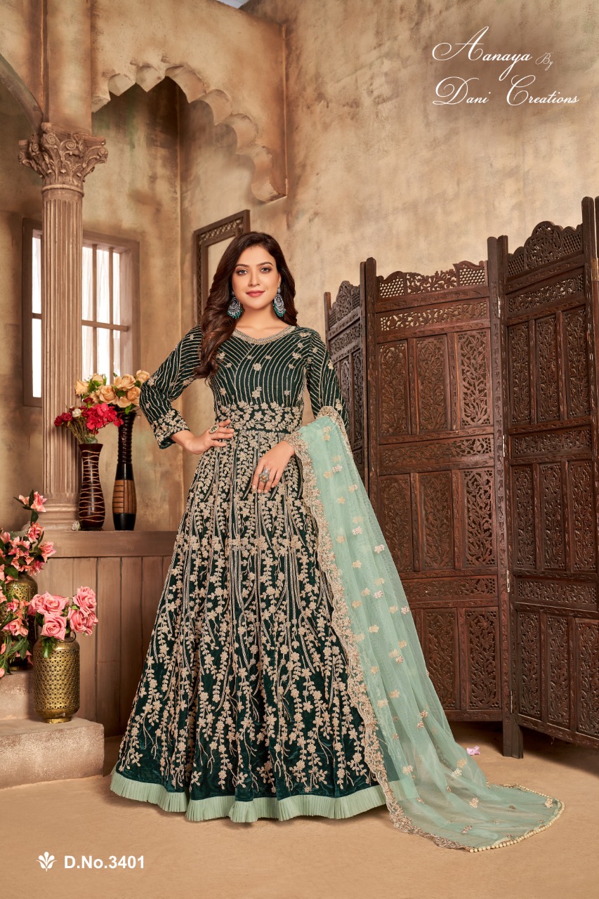 dani Aanaya 3400 Series Vol 134 velvet gorgeous look salwar suit catalog