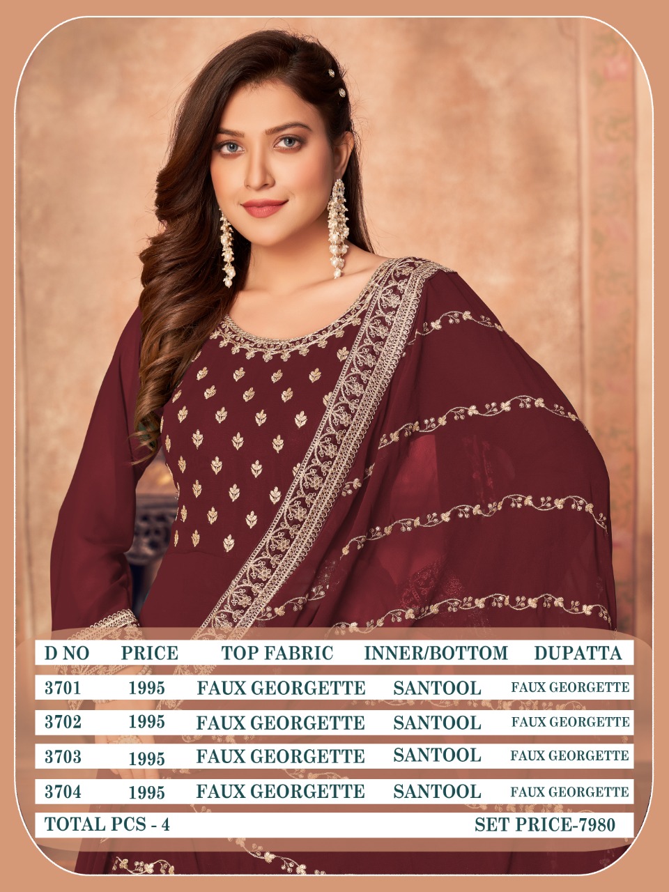 dani aanaya 3700 series vol 137 georgette catchy look salwar suit catalog