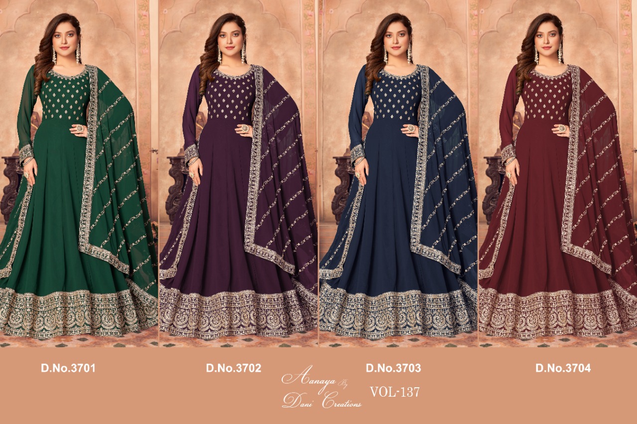 dani aanaya 3700 series vol 137 georgette catchy look salwar suit catalog