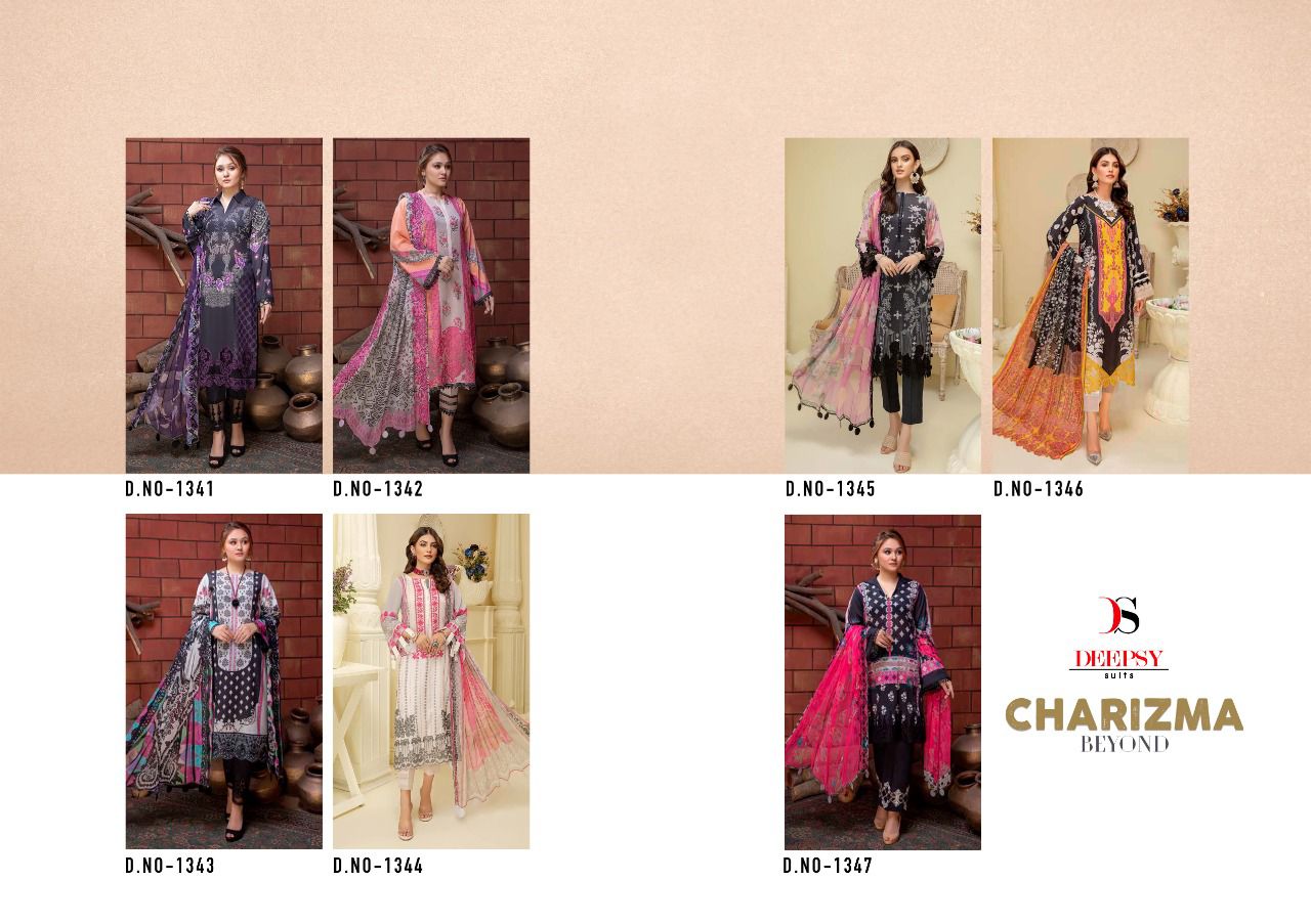 deepsy suit Charizma Beyond cotton authentic fabric salwar suit with chiffon dupatta catalog