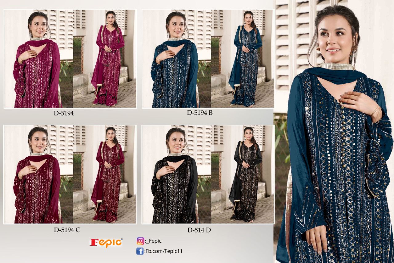 fapic rosemeen d 5194 georgette attractive look salwar suit catalog