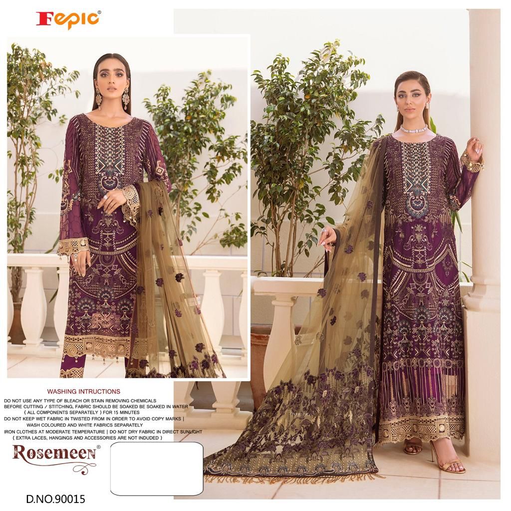 fepic rosemeen 90015 georgette decent look salwar suit single