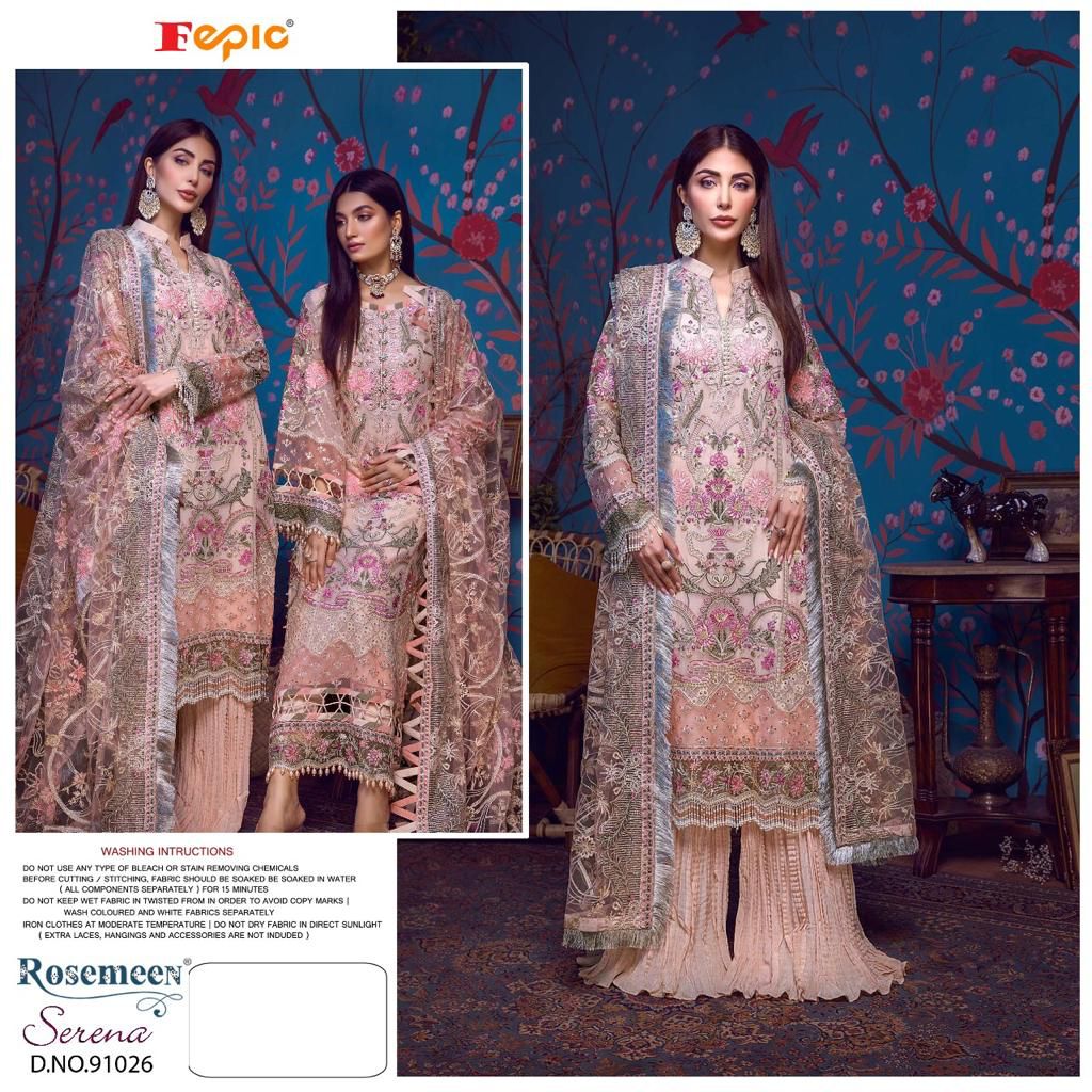 fepic rosemeen 91026 georgette decent look salwar suit single