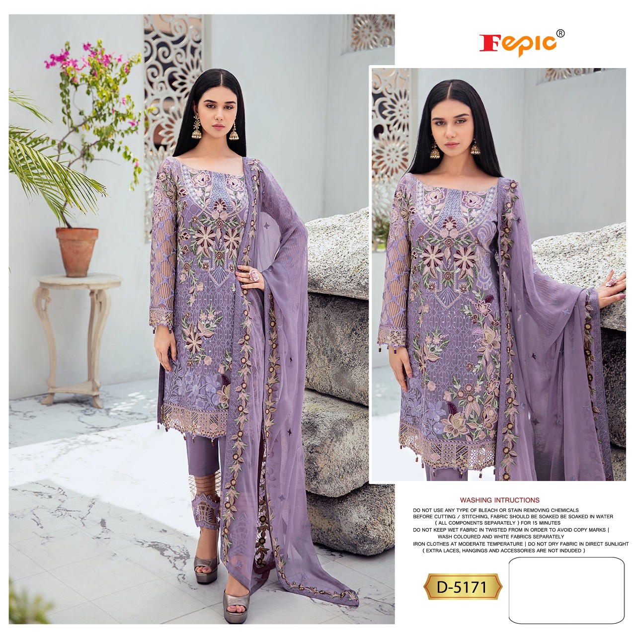 fepic rosemeen d 5171 georgette attractive look salwar suit catalog