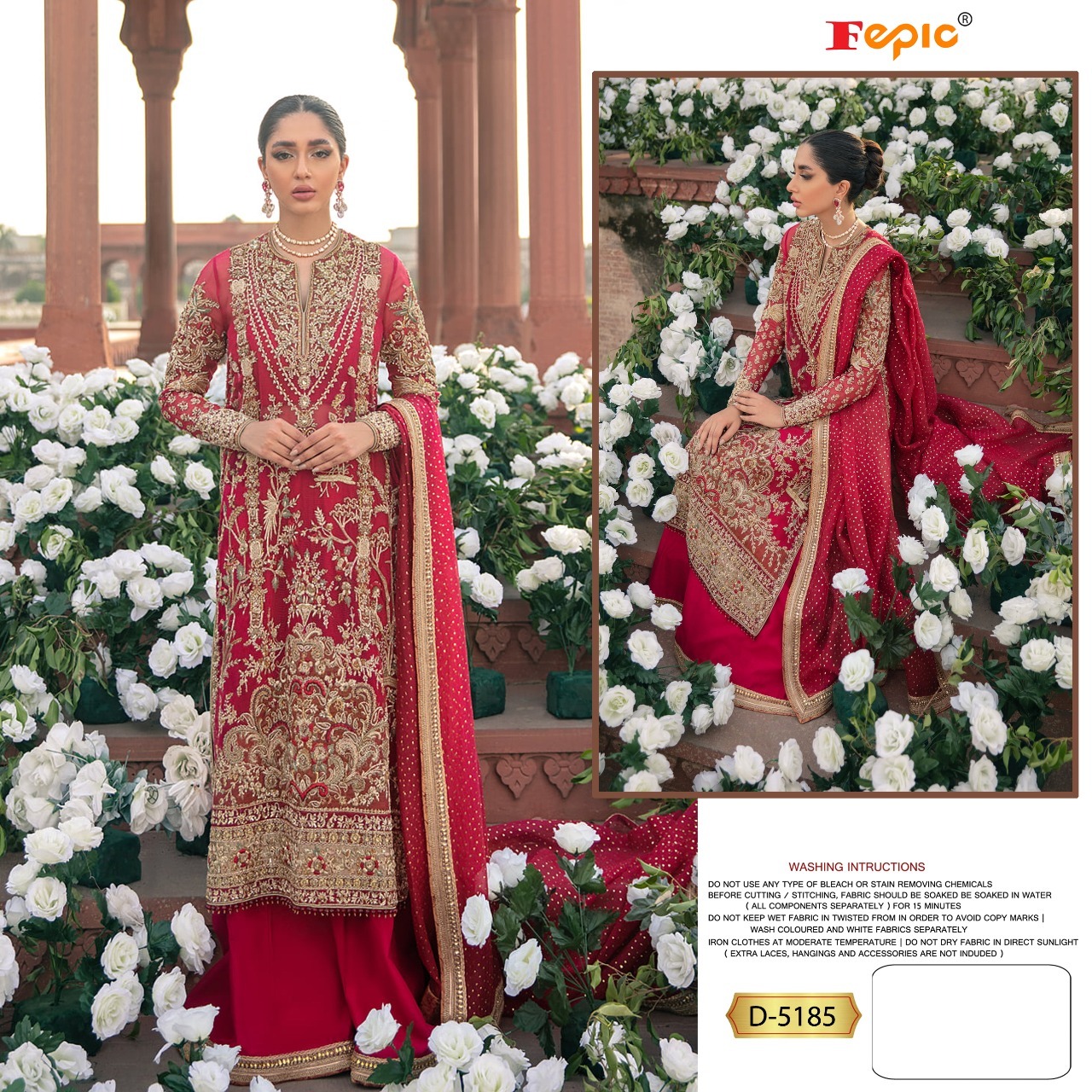 fepic rosemeen d 5185 georgette  festive look salwar suit single