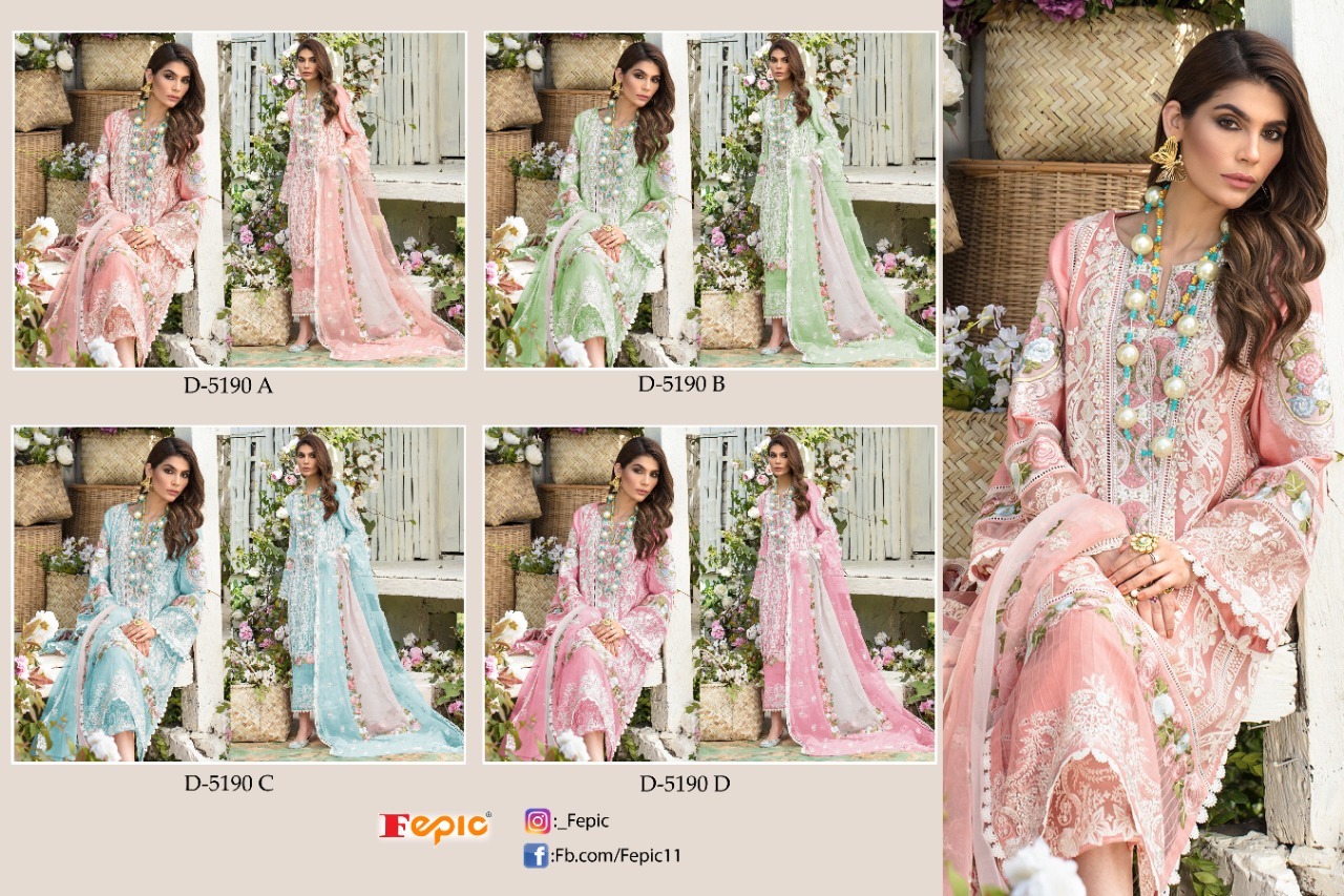 fepic rosemeen d 5190 georgette attractive salwar suit catalog