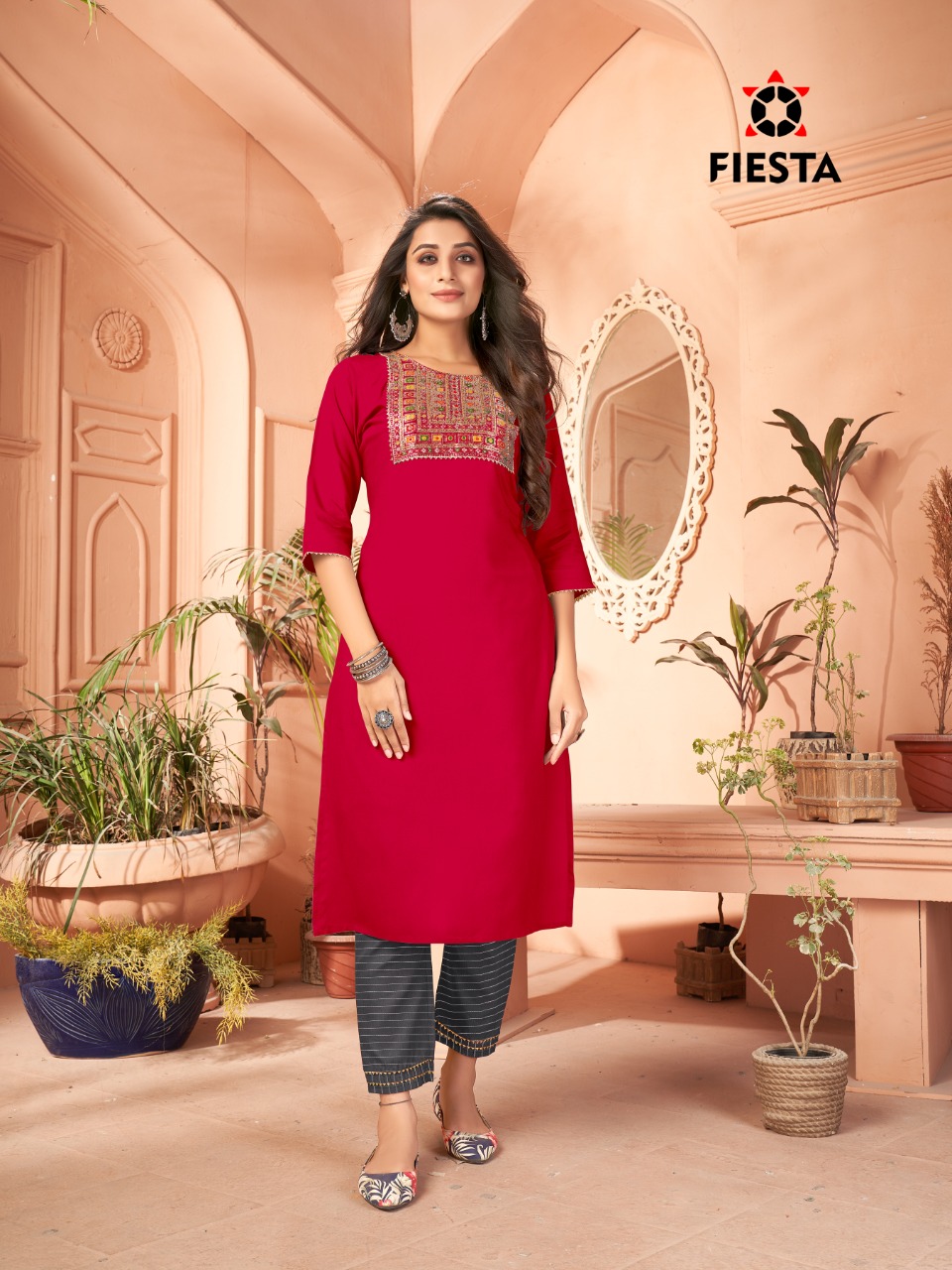 fiesta rang rayon modern look top with bottom catalog