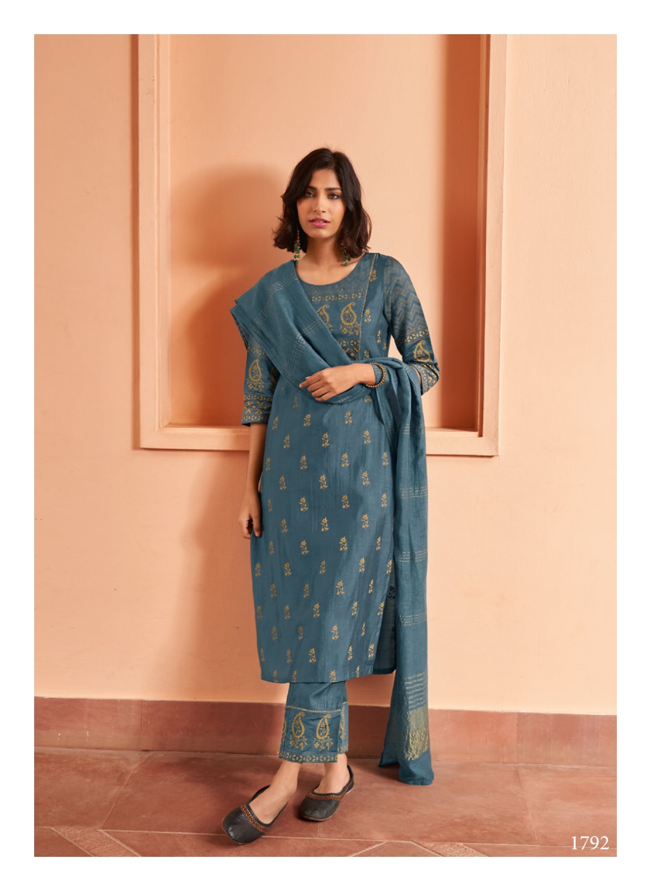 four buttons meher viscose silk decent look and colou top bottom with dupatta catalog