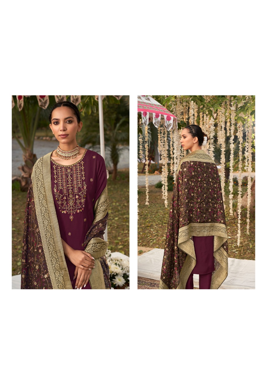 fourdots kalamkari viscose silk regal look kurti bottom with dupatta catalog