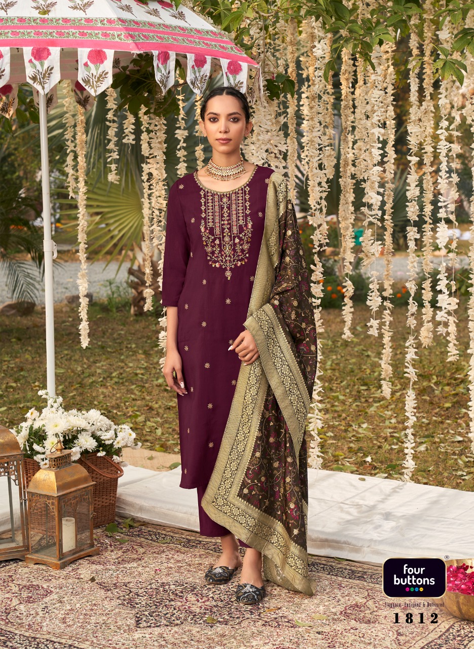 fourdots kalamkari viscose silk regal look kurti bottom with dupatta catalog