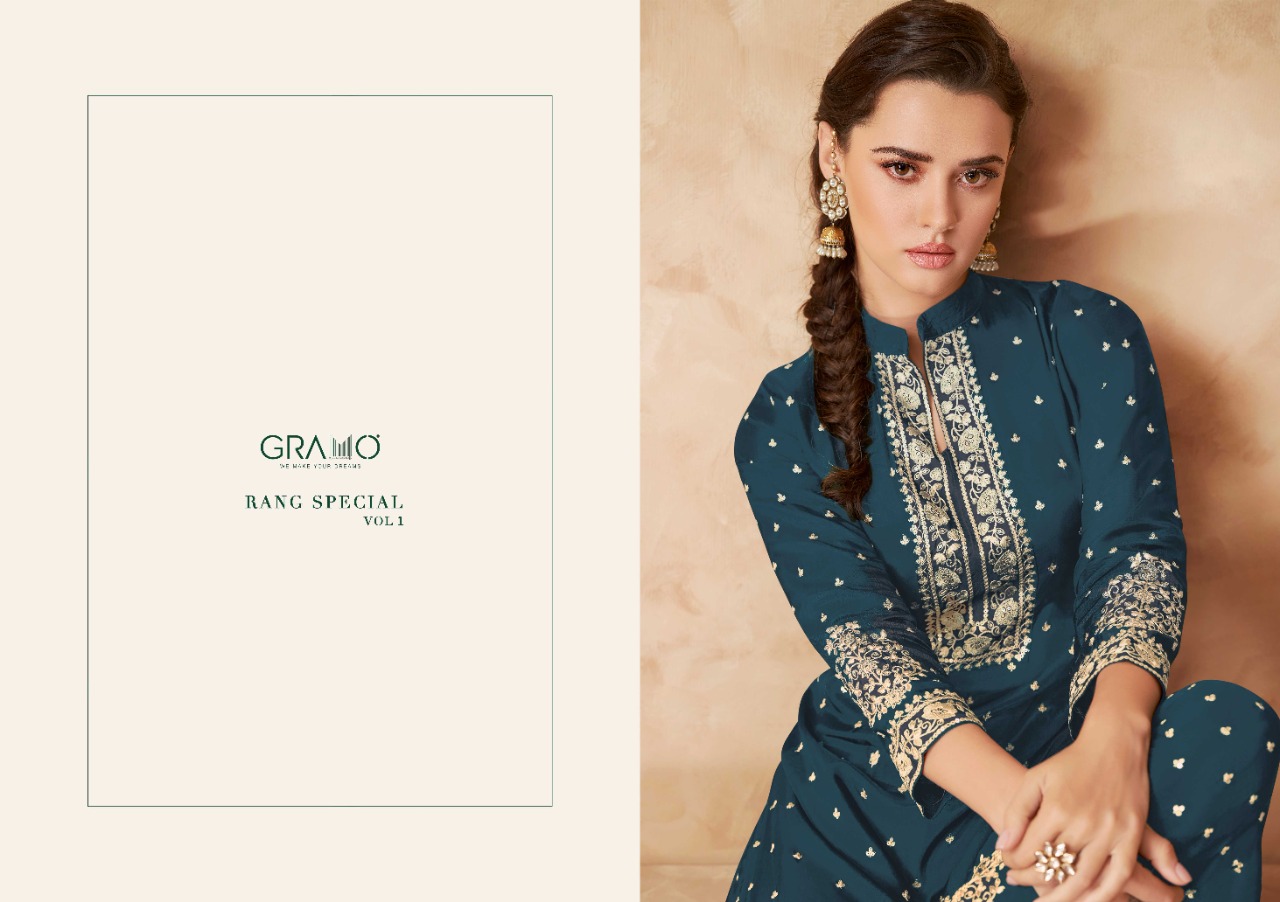 gramo Rang special Vol 1 georgette catchy look top bottom with dupatta catalog