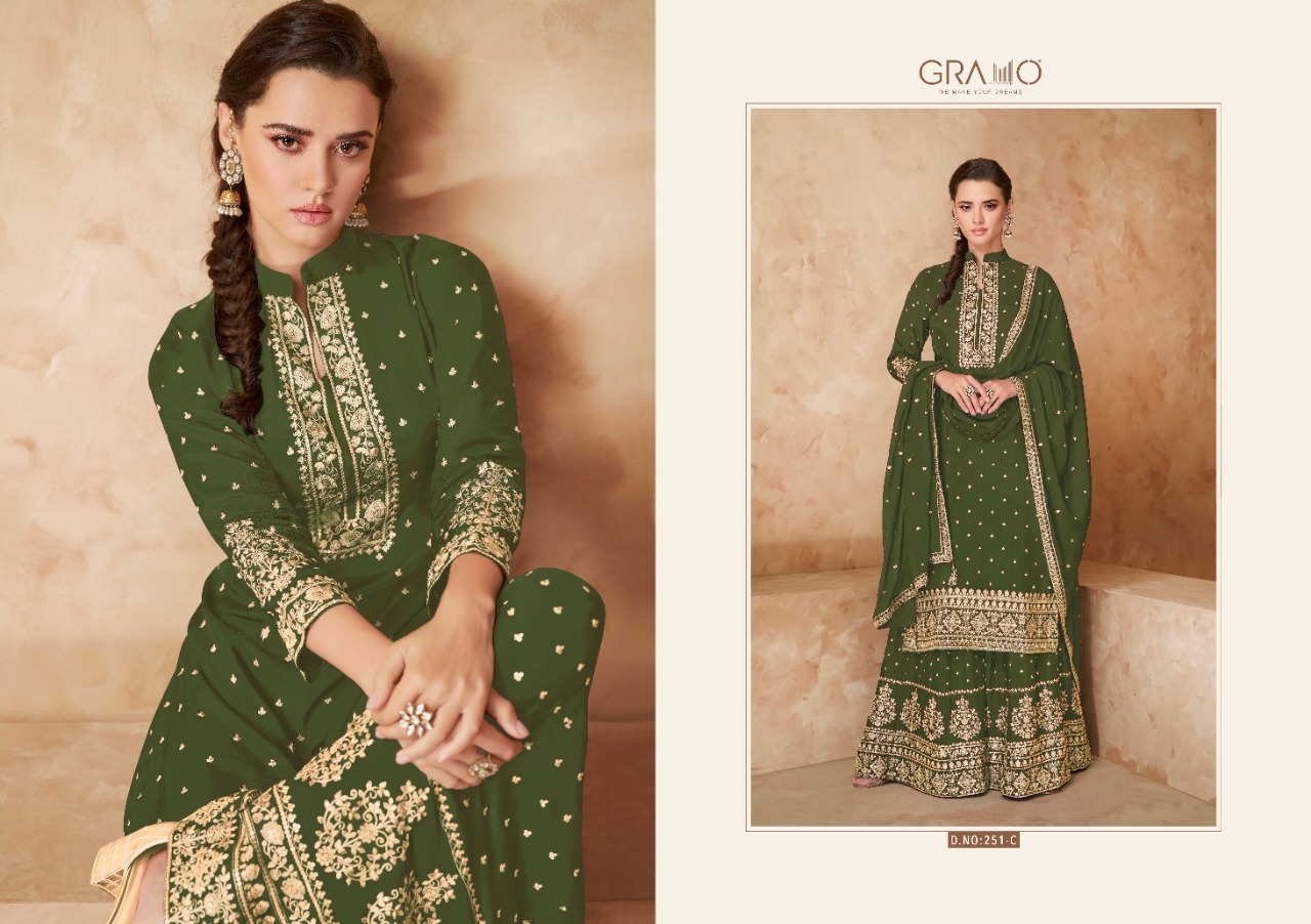 gramo Rang special Vol 1 georgette catchy look top bottom with dupatta catalog