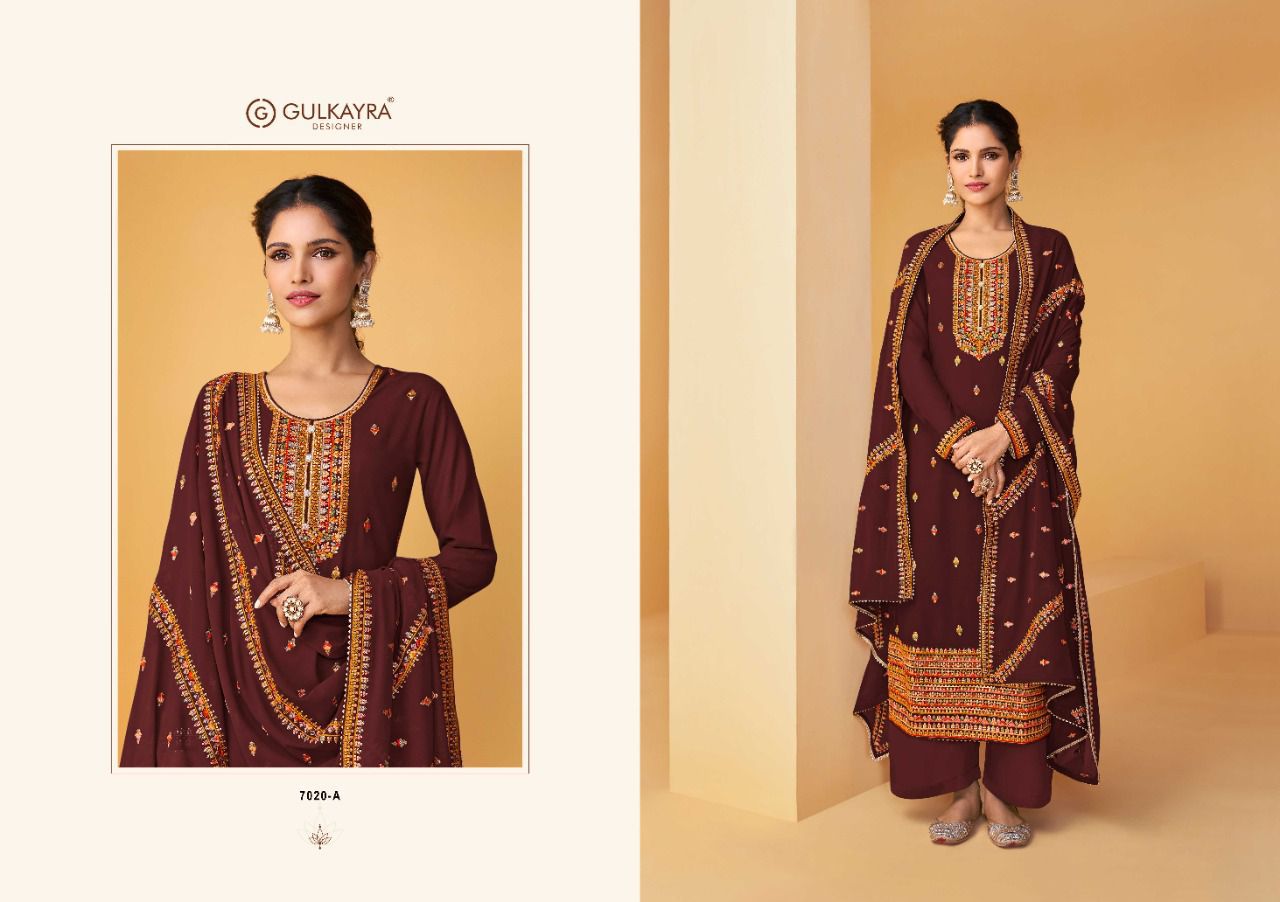 gulkayra disigner palak georgette astonishing salwar suit catalog