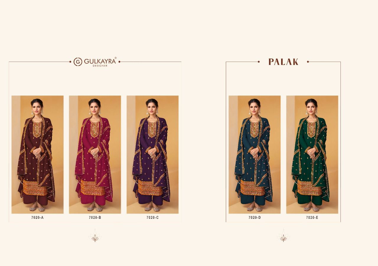 gulkayra disigner palak georgette astonishing salwar suit catalog