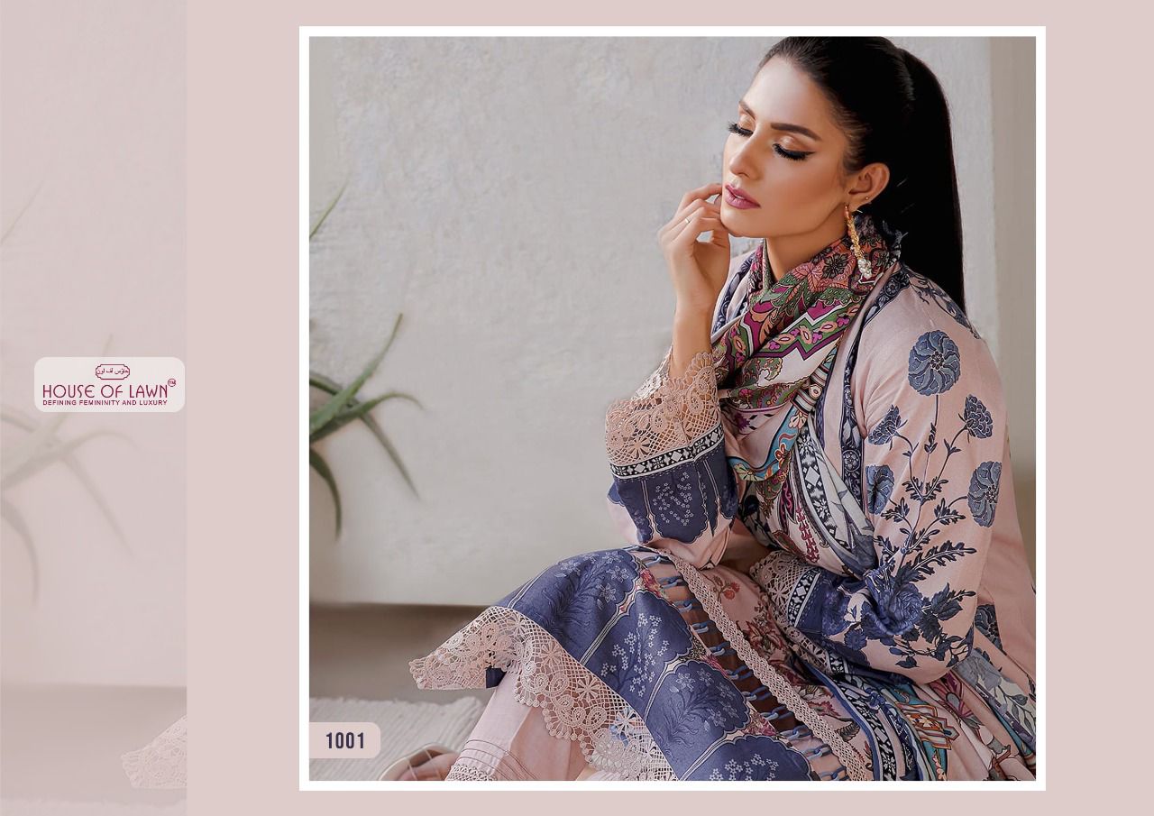 house of lawn firdous embroidery collection lawan attractive look salwar suit with lawn dupatta catalog