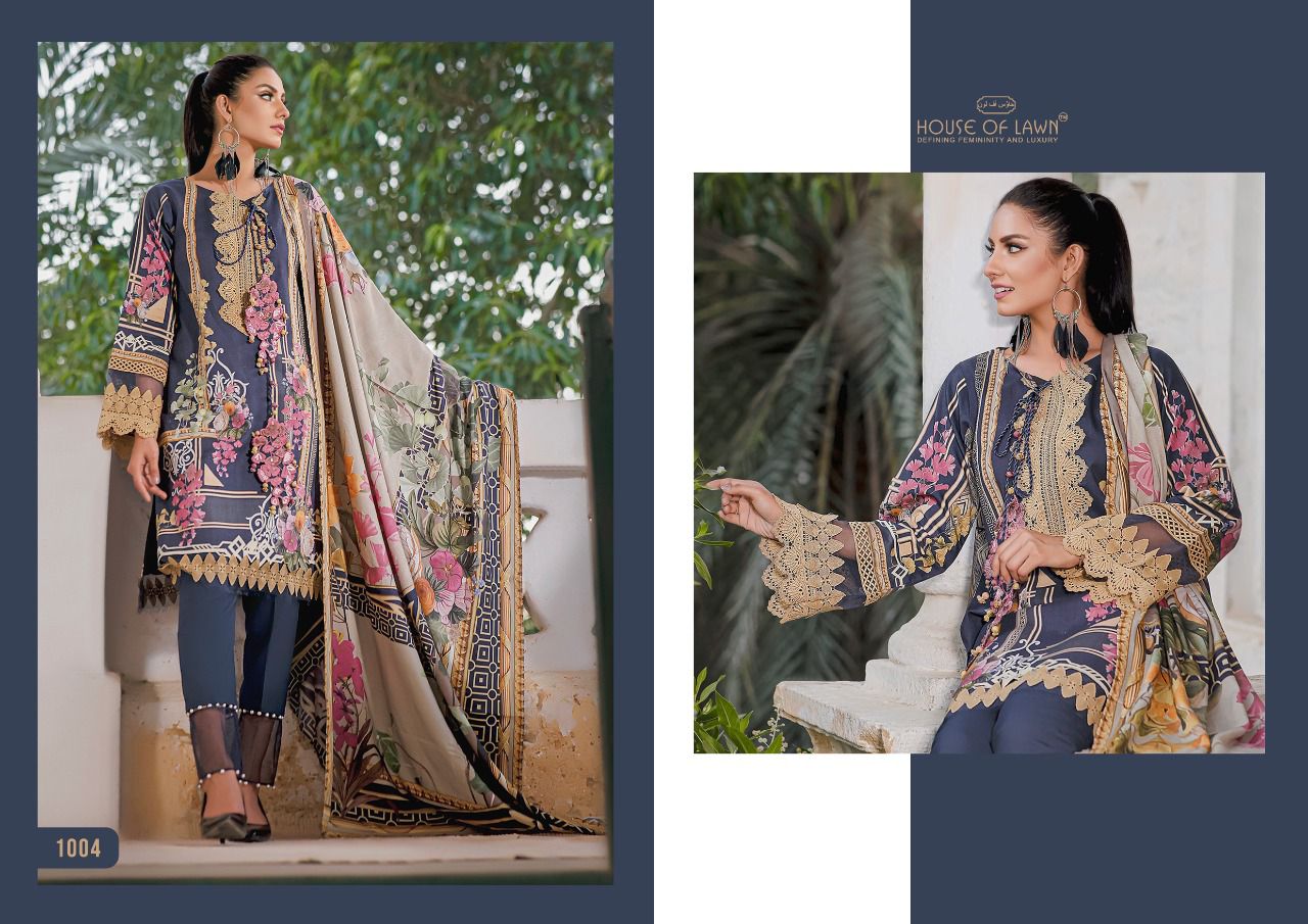 house of lawn firdous embroidery collection lawan attractive look salwar suit with lawn dupatta catalog