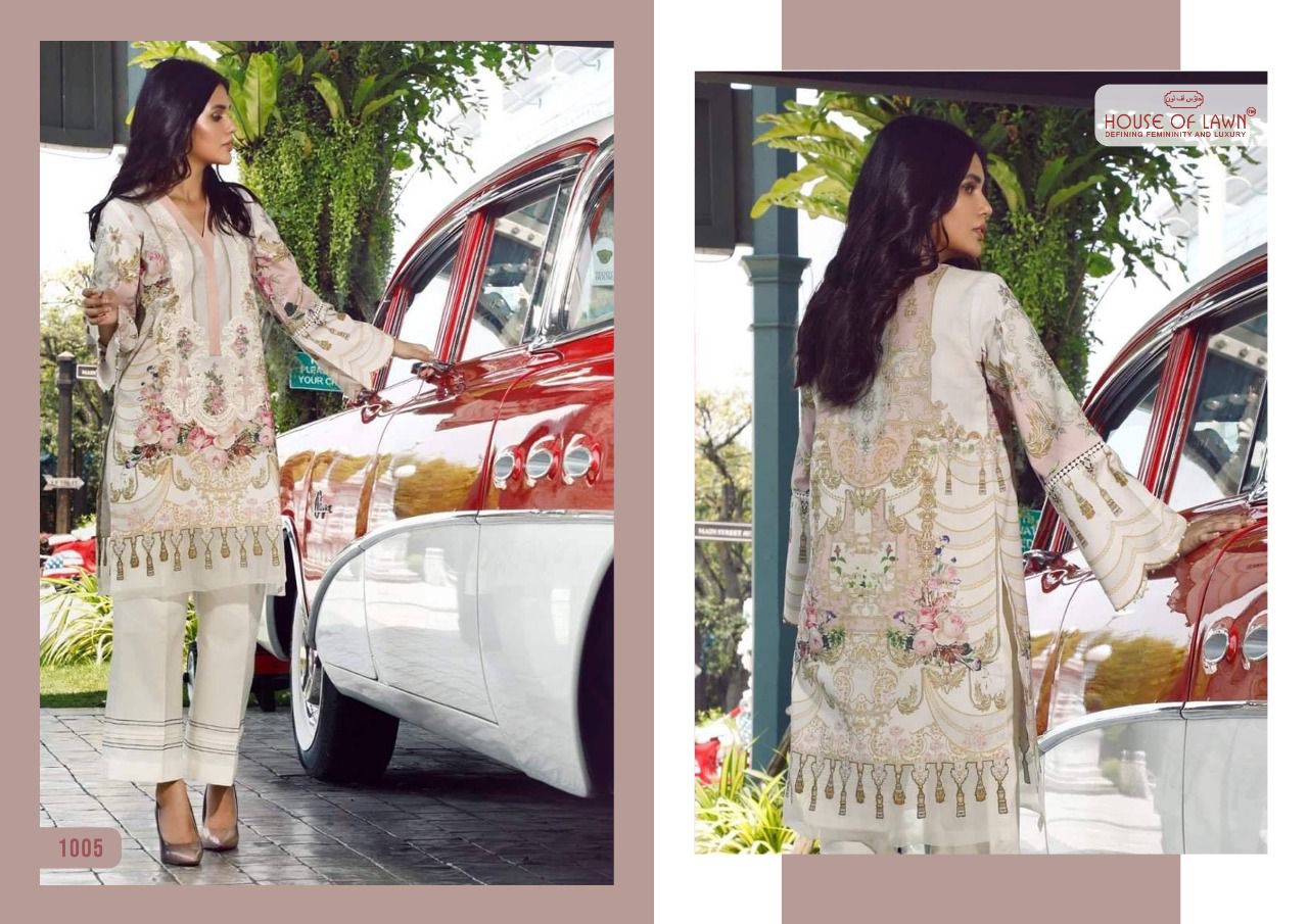 house of lawn firdous embroidery collection lawan attractive look salwar suit with lawn dupatta catalog