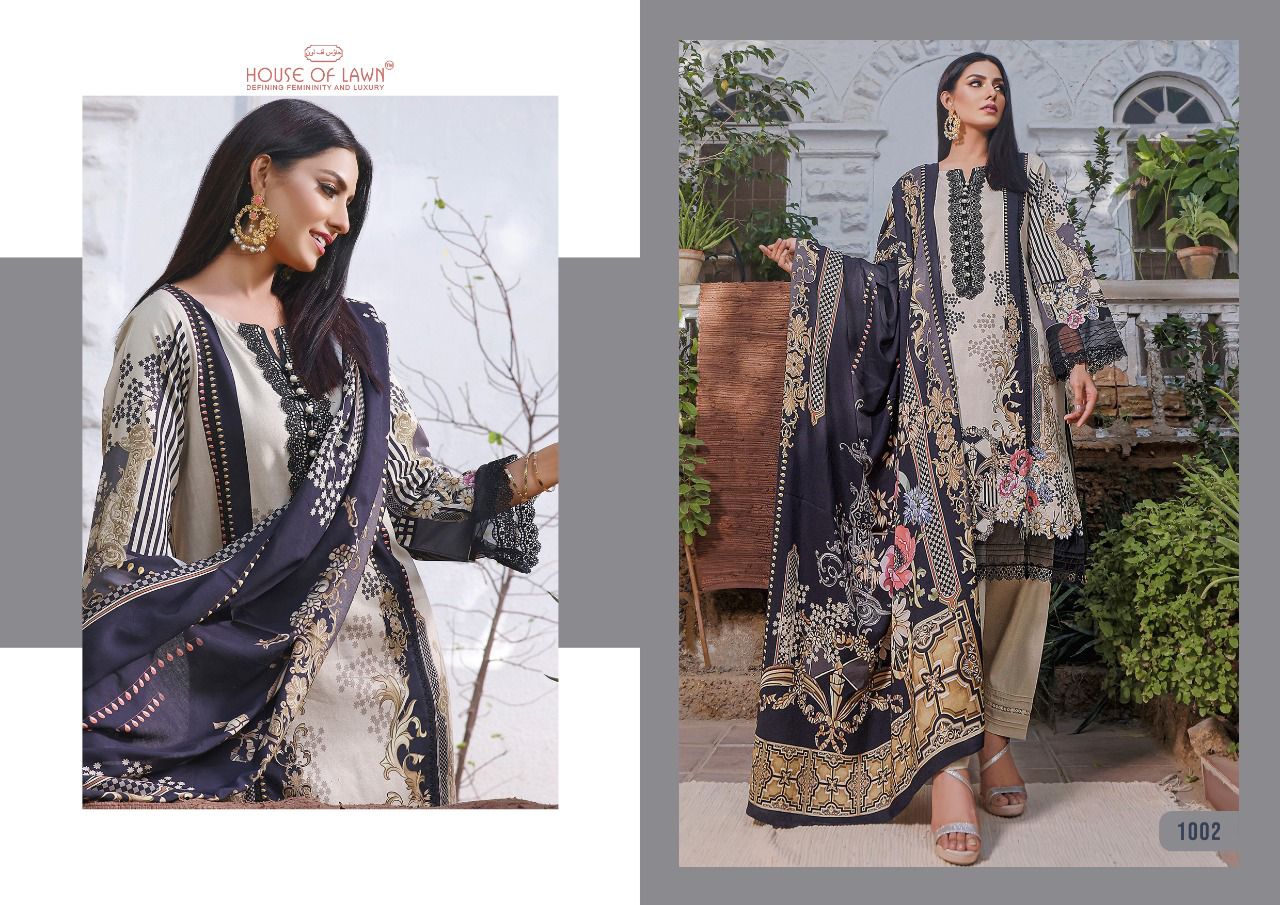 house of lawn firdous embroidery collection lawan regal look salwar suit with chiffon dupatta catalog