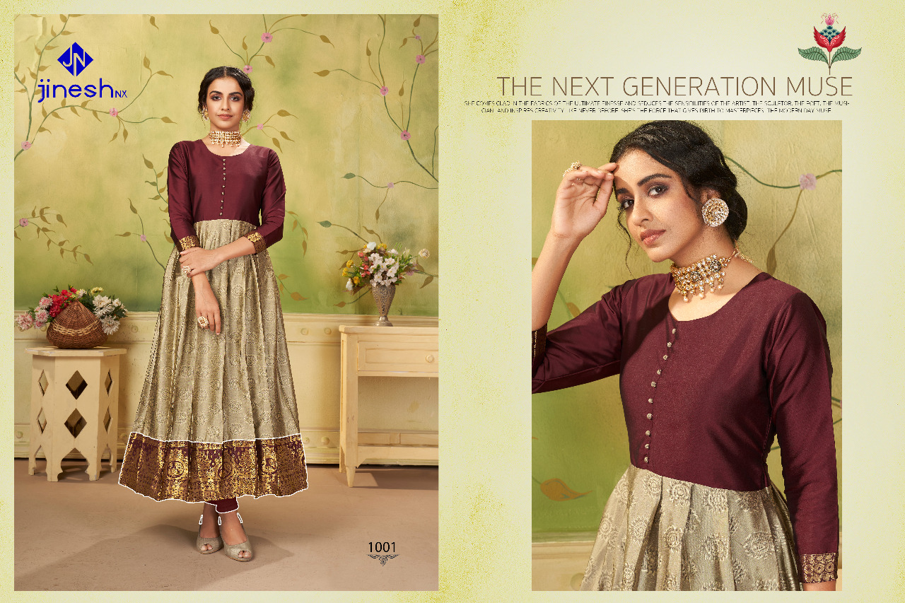 jinesh nx avika vol 1 tafeta classic trendy look kurti catalog