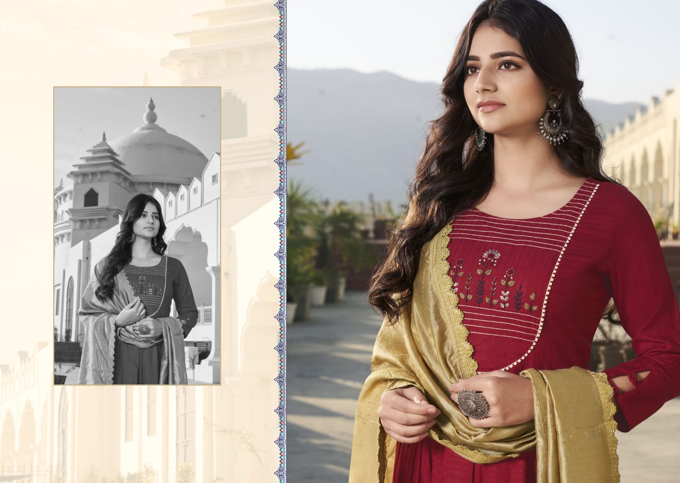 kalaroop by kajree Olivia fancy innovative style top pent with dupatta catalog