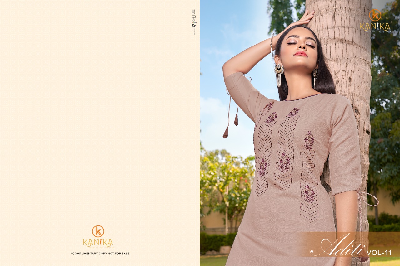 kanika Aditi Vol  11 Rubby silk innovative look kurti catalog