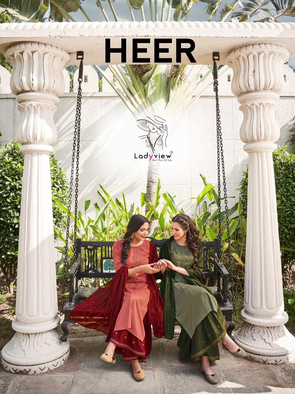 ladyview heer viscose new and modern style top with sharara and dupatta catalog