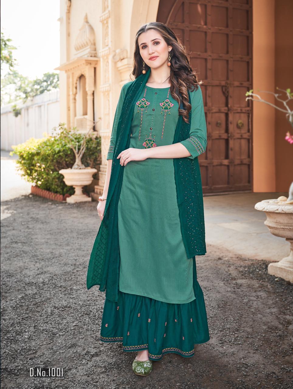 ladyview heer viscose new and modern style top with sharara and dupatta catalog