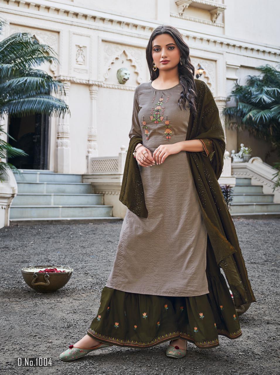 ladyview heer viscose new and modern style top with sharara and dupatta catalog