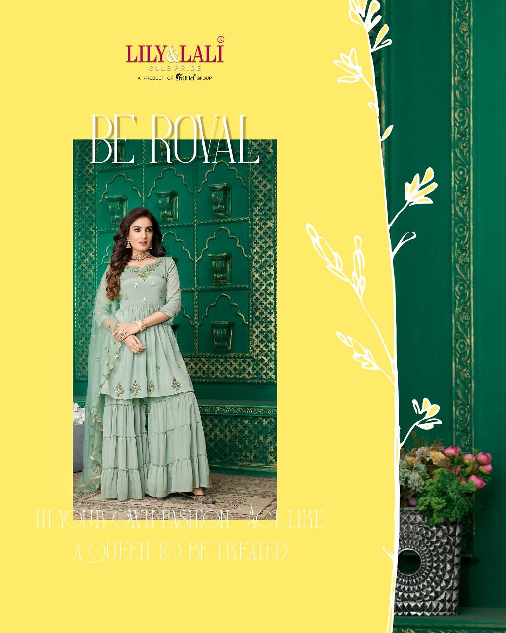 lily and lali eminent chinnon new and modern style top with bottom and dupatta catalog