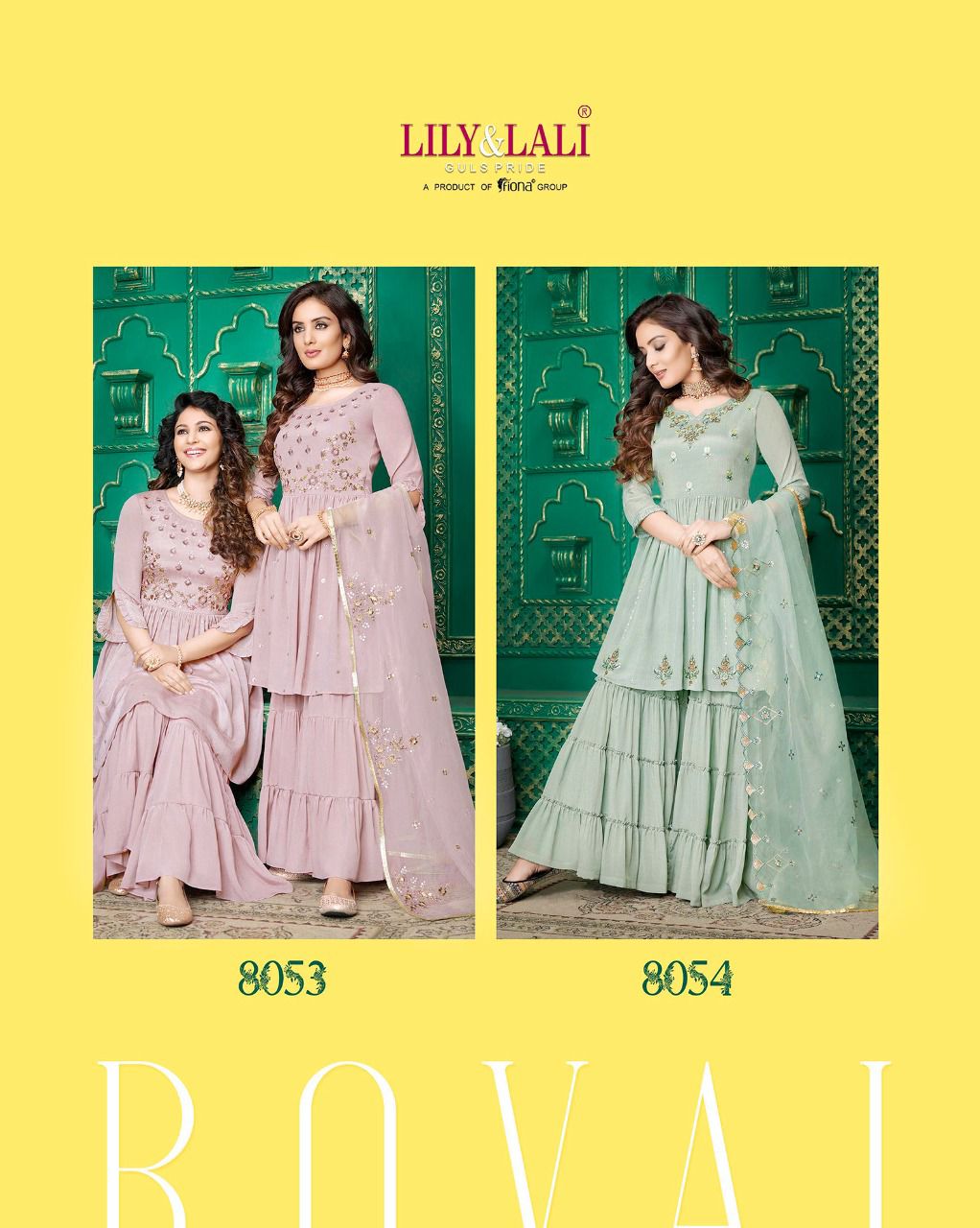 lily and lali eminent chinnon new and modern style top with bottom and dupatta catalog