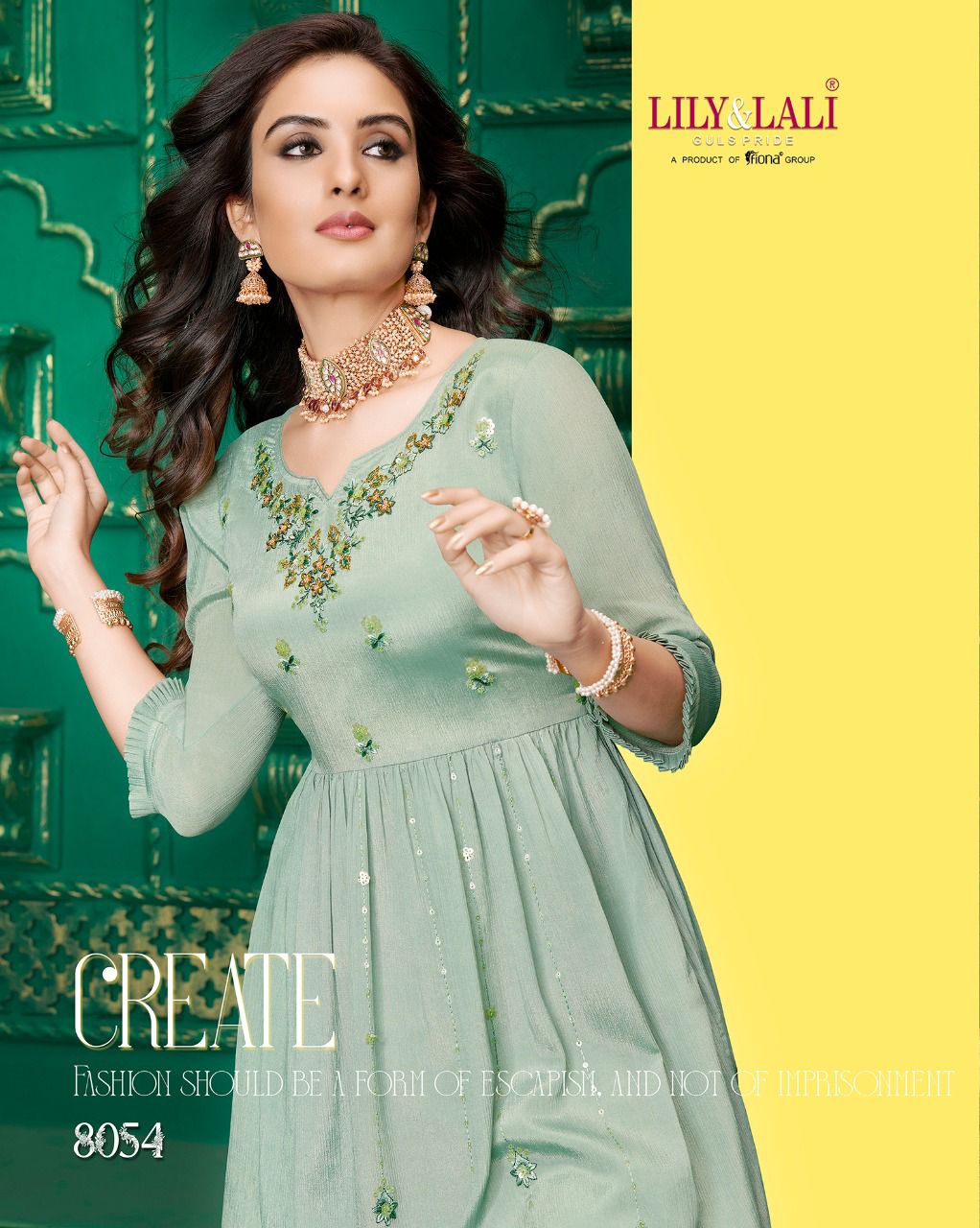 lily and lali eminent chinnon new and modern style top with bottom and dupatta catalog