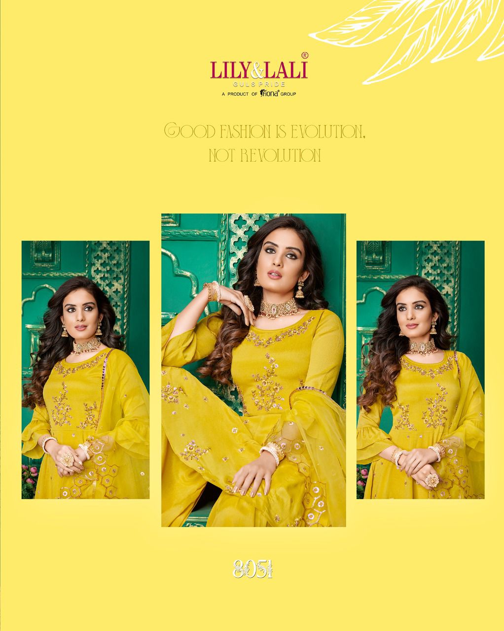 lily and lali eminent chinnon new and modern style top with bottom and dupatta catalog