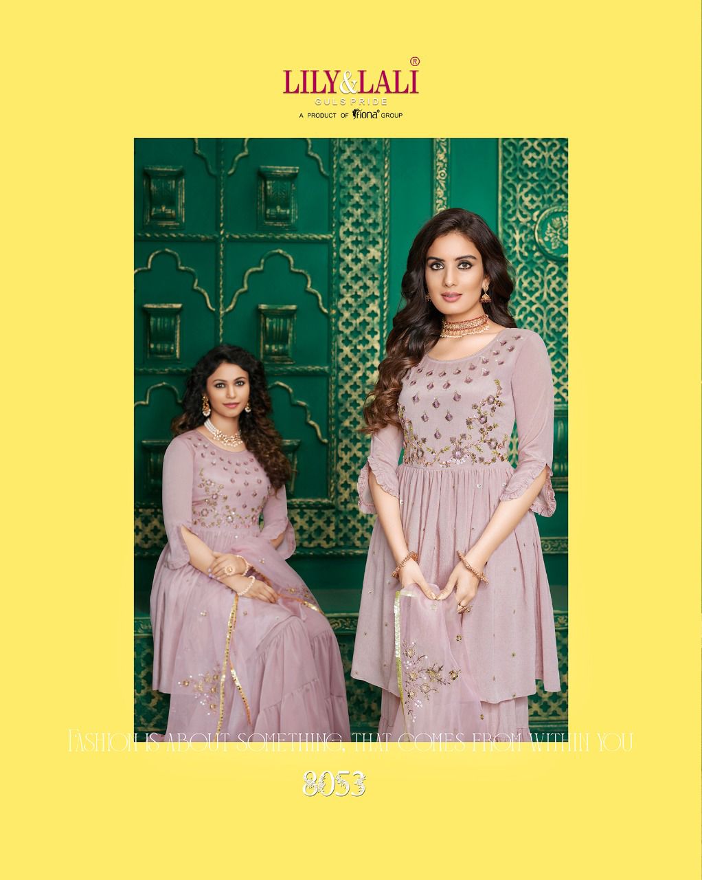 lily and lali eminent chinnon new and modern style top with bottom and dupatta catalog