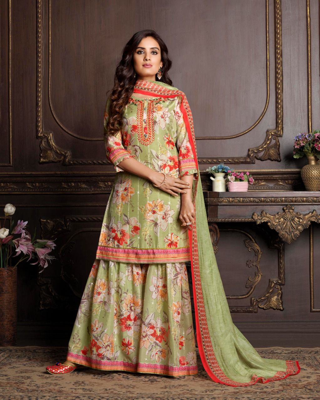 lily and lali olivia maslin new and modern style top with bottom and dupatta catalog