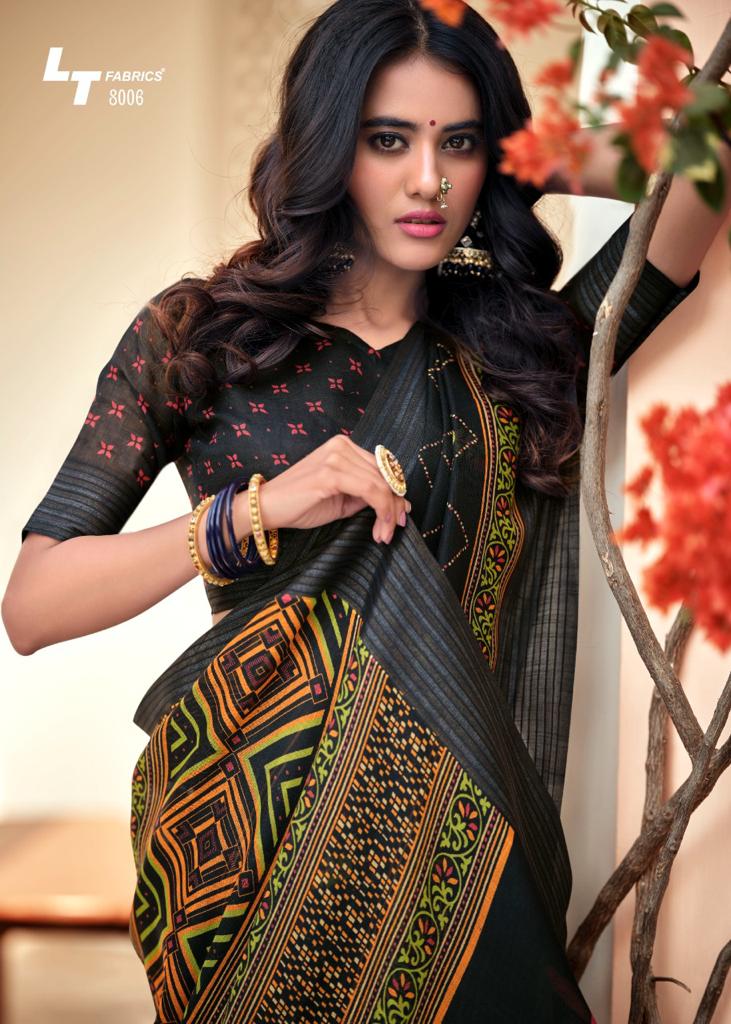 lt fashion pearl linen cotton exclusive print saree catalog