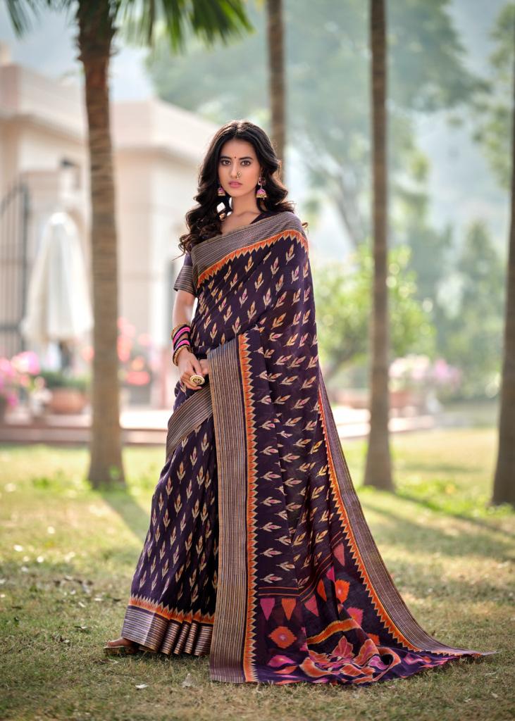 lt fashion pearl linen cotton exclusive print saree catalog