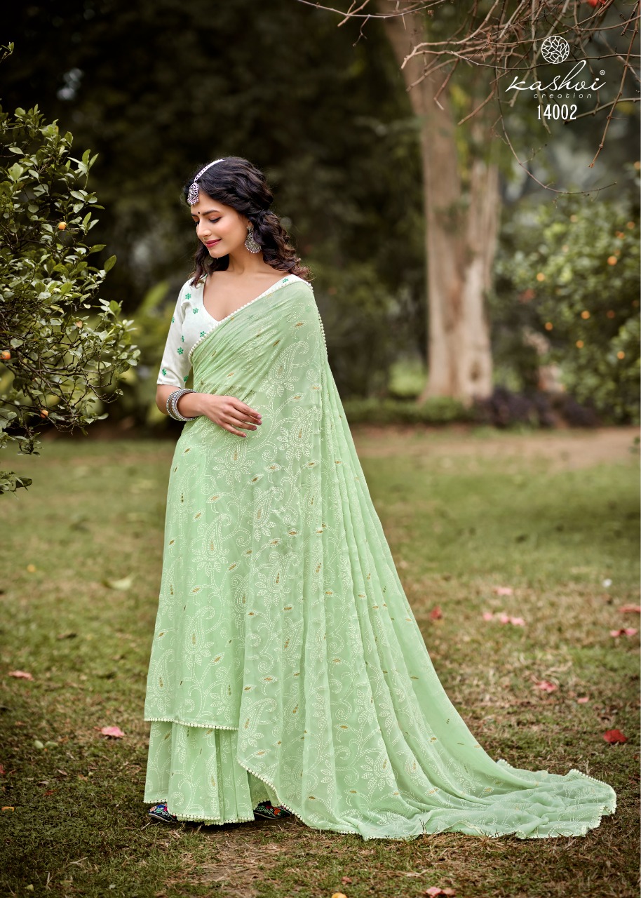 lt kashvi creation akansha georgette regal look  saree catalog