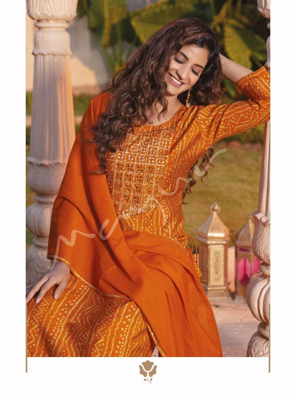 mayur Riwaayat Premium Modal Bandhej Print kurta sharar with dupatta catalog