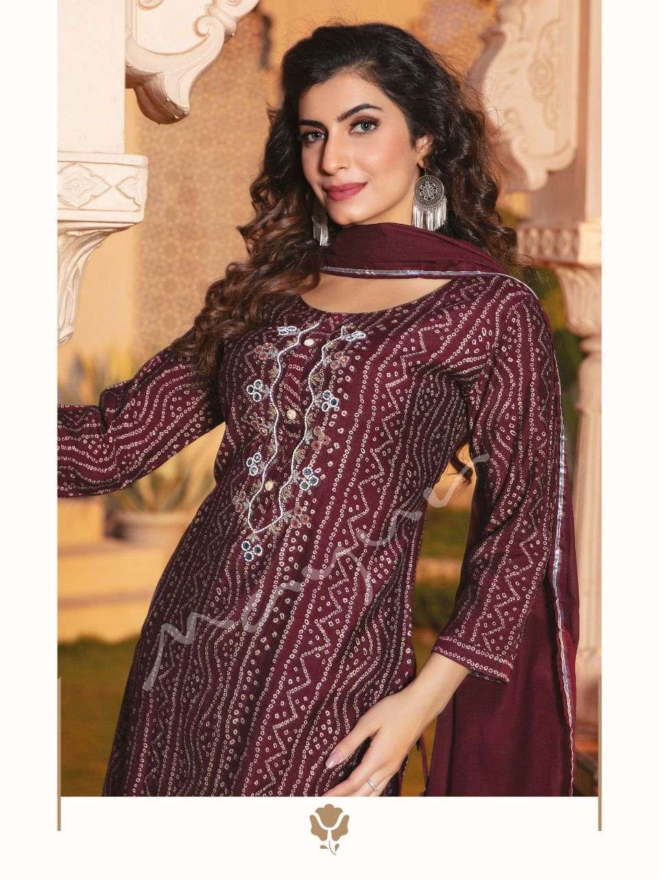 mayur Riwaayat Premium Modal Bandhej Print kurta sharar with dupatta catalog