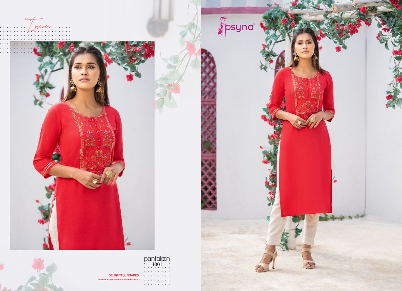 psyna pantaloon rayon casual look kurti catalog