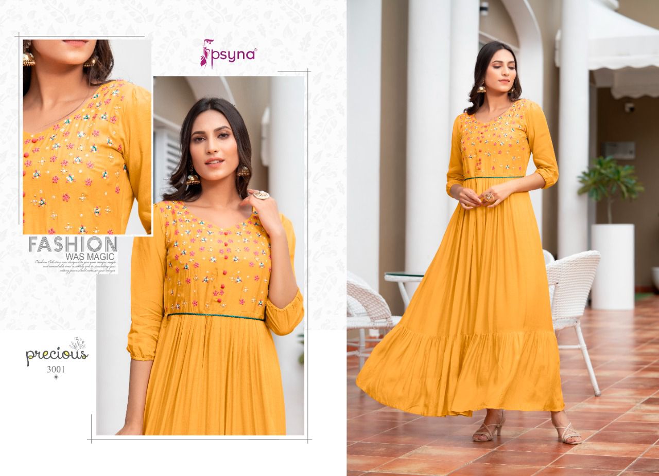 psyna precious vol 3 muslin rayon cotton innovalive look Classy Embro Gowns catalog