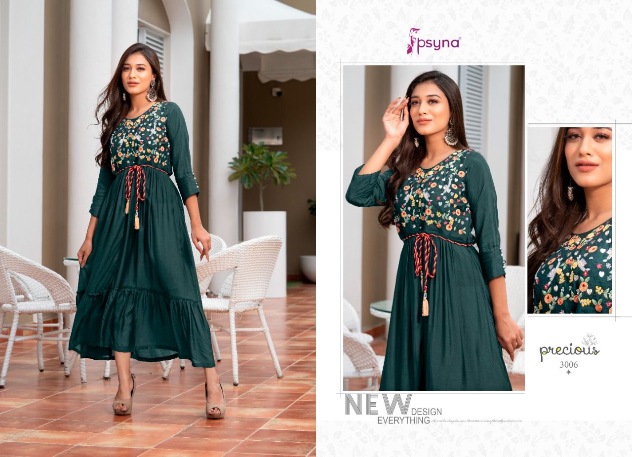 psyna precious vol 3 muslin rayon cotton innovalive look Classy Embro Gowns catalog