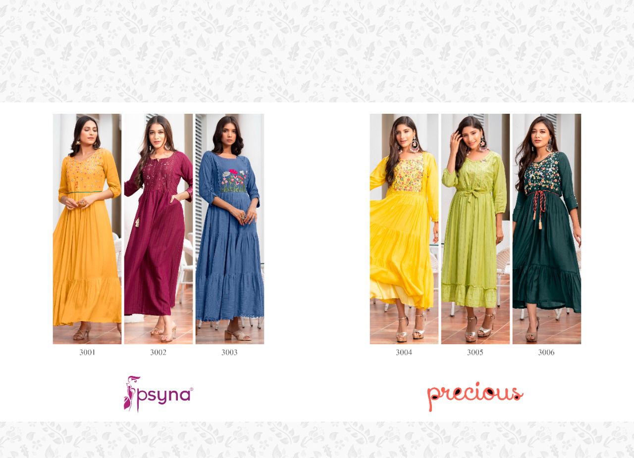 psyna precious vol 3 muslin rayon cotton innovalive look Classy Embro Gowns catalog