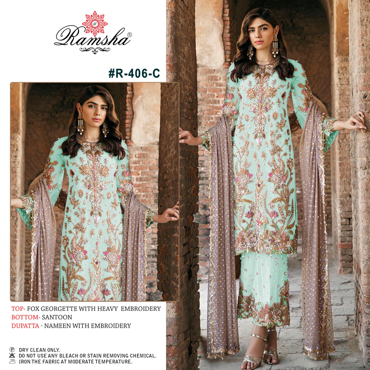 Ramsha RAMSHA R-406 C Salwar Kameez Georgette Singles