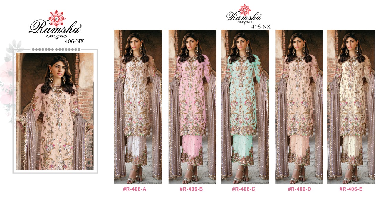 ramsha ramsha R 406 NX georgette astonishing salwar suit catalog