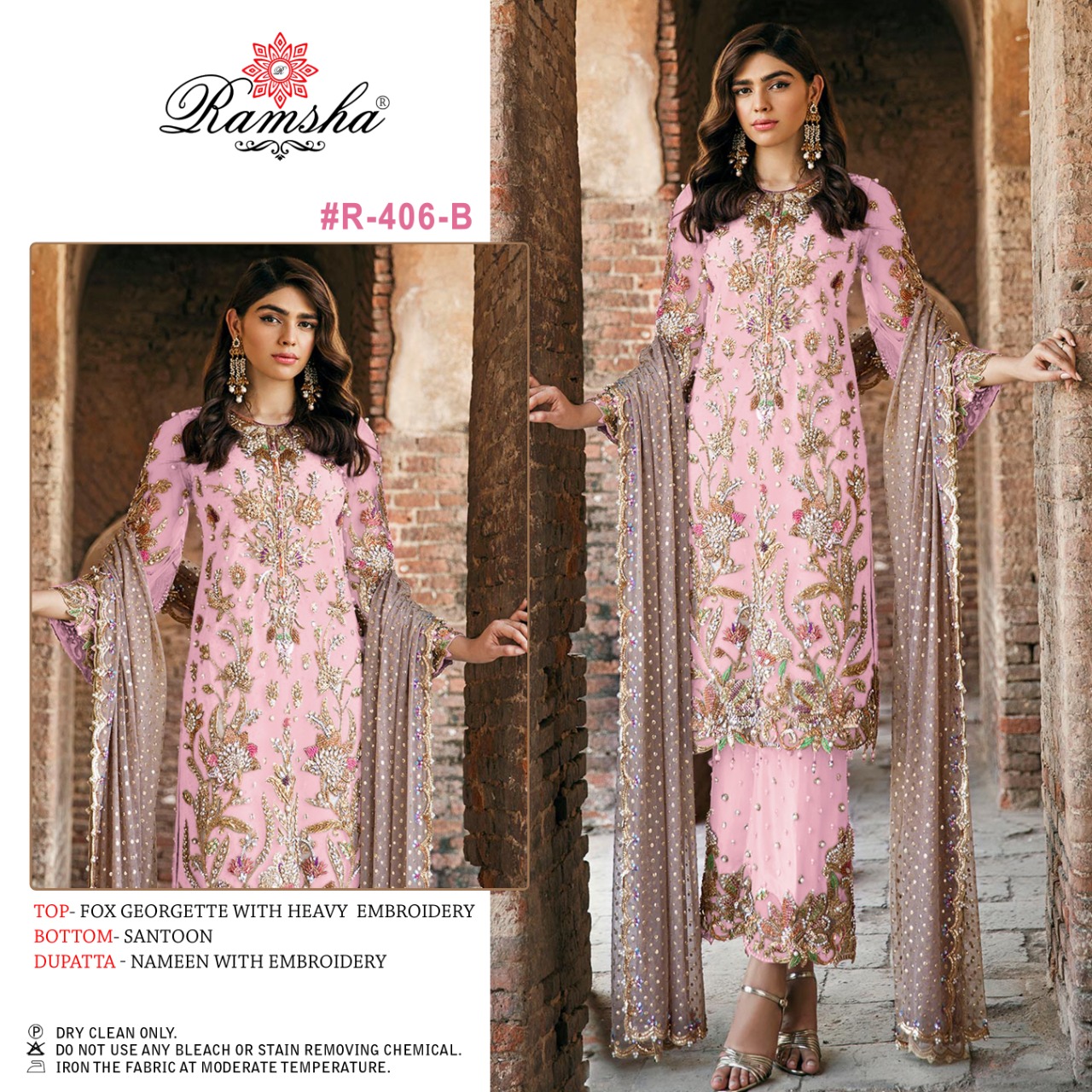 Ramsha RAMSHA R-406 B Salwar Kameez Georgette Singles