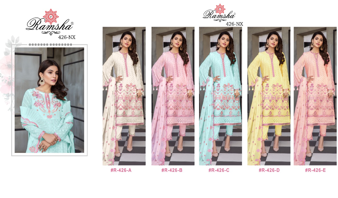 ramsha ramsha r 426 nx georgette innovative look salwar suit catalog