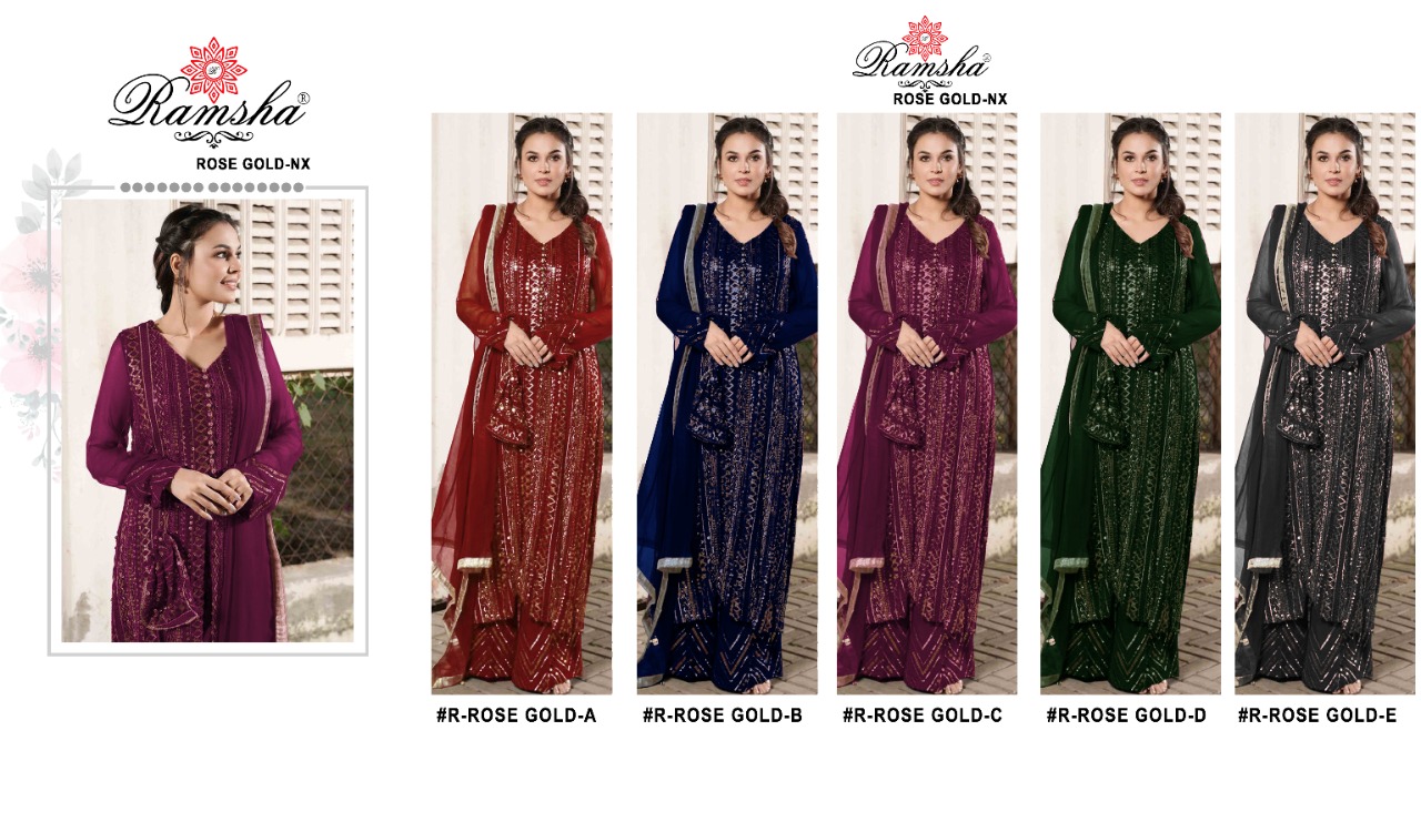 ramsha rose gold nx georget  gorgeous look salwar suit catalog